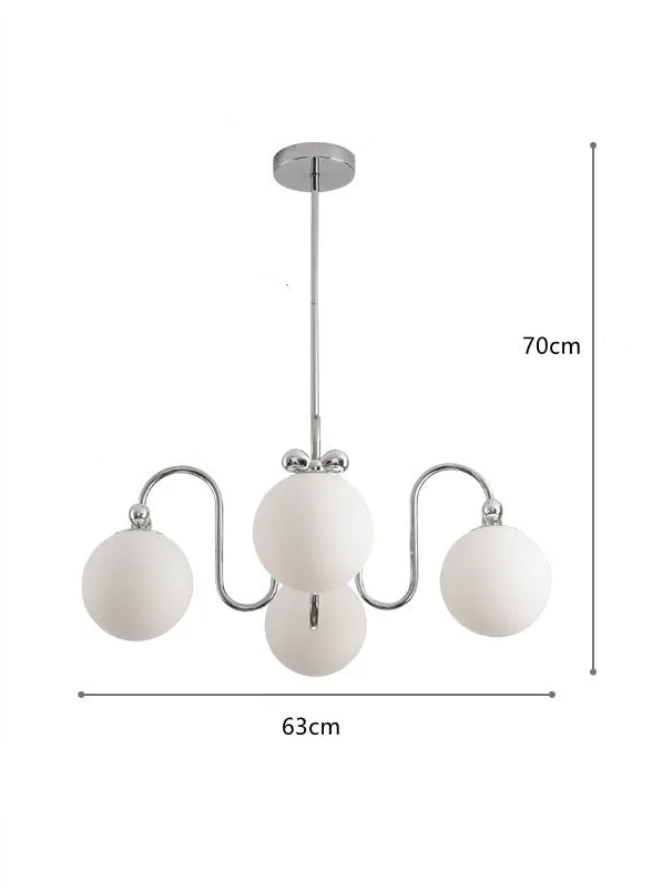 Cremefarbener Glas-Kronleuchter