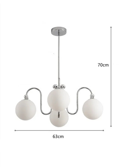 Cremefarbener Glas-Kronleuchter