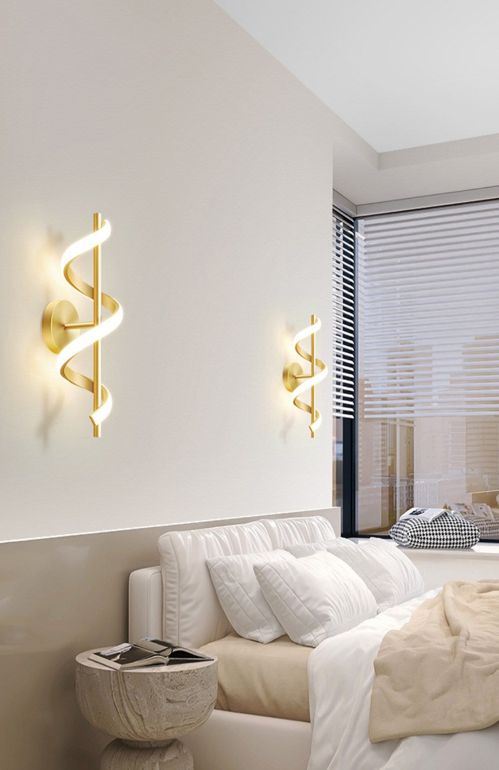 Moderne Led-Wandleuchte mit Spirale