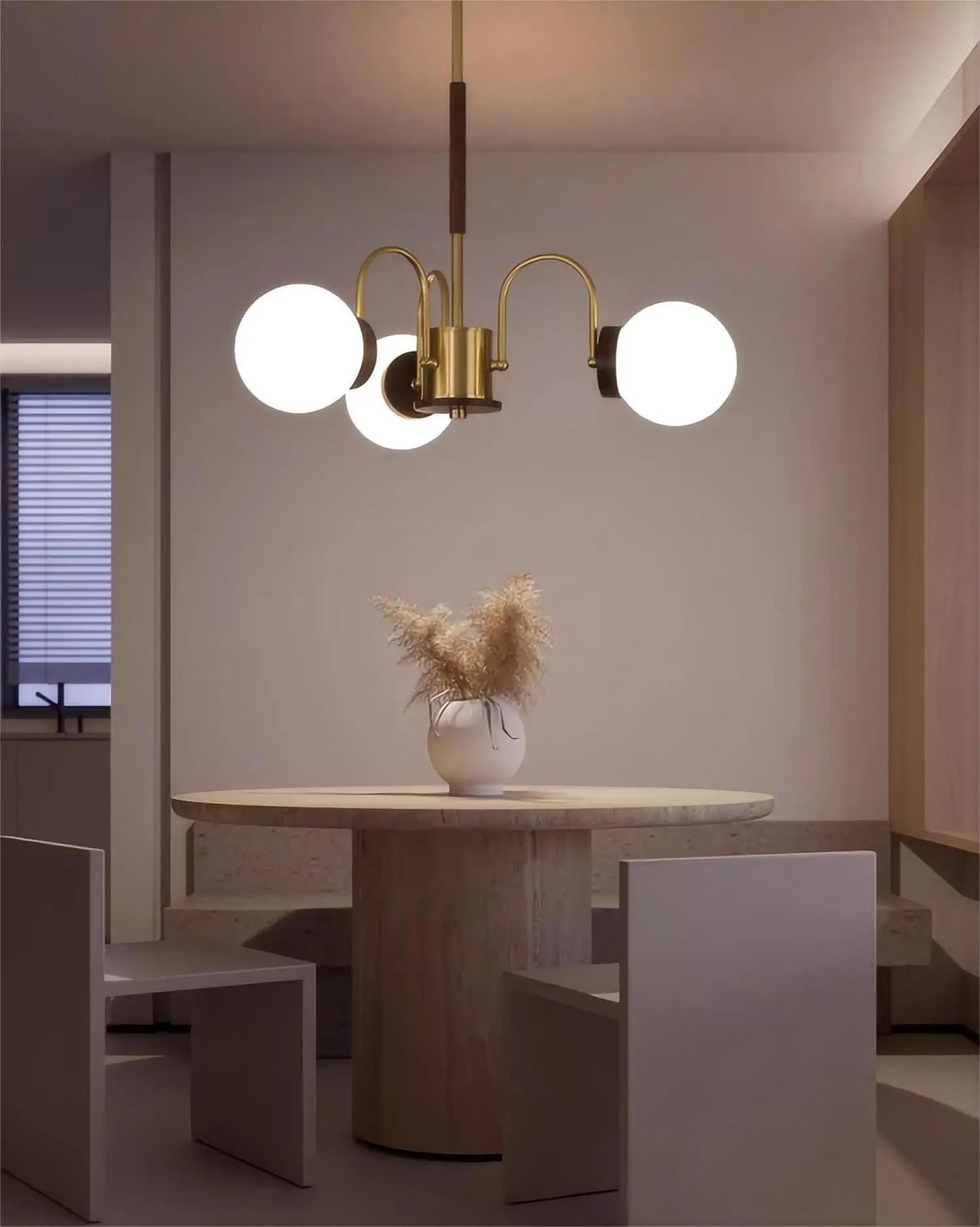 Walnut chandelier light for bedroom and living room