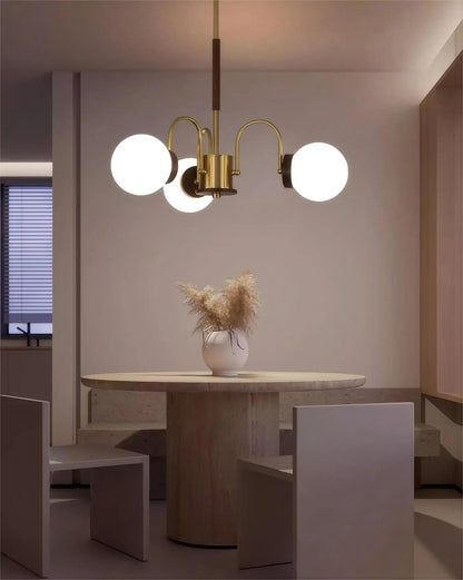 Walnut chandelier light for bedroom and living room