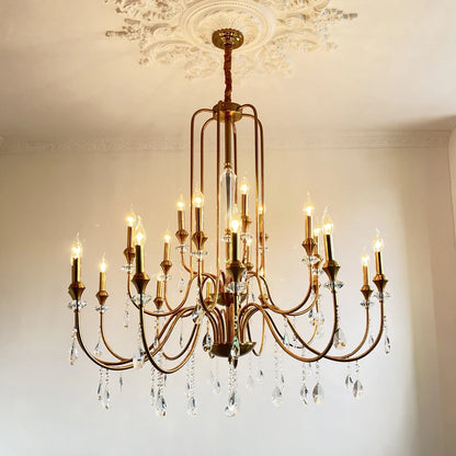 American candle crystal foyer light