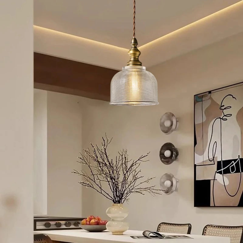 Suspension antique en cuivre pour chambre à coucher