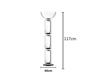 Model C 4-section Italian glass floor lamp – modern minimalist nordic design with 117cm height and 15W LED lighting.