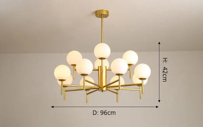 Globe cluster arms chandelier