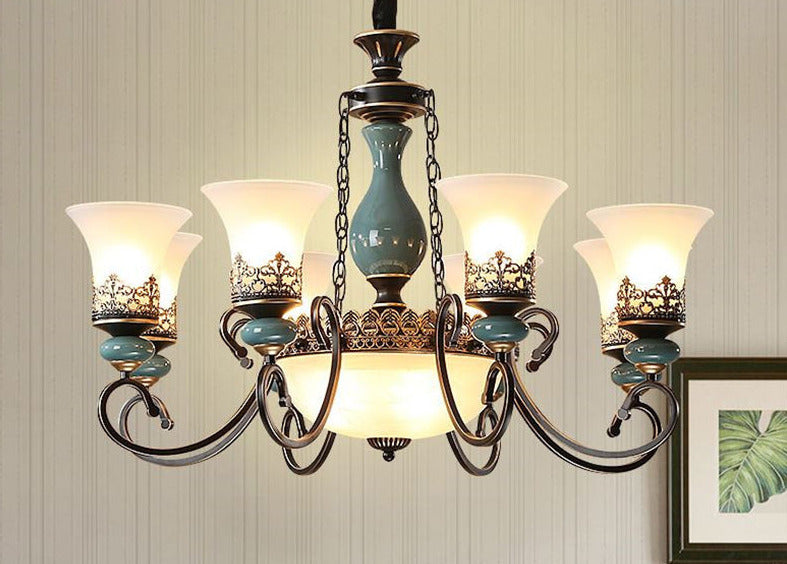 Emerald Ceramic Chandelier