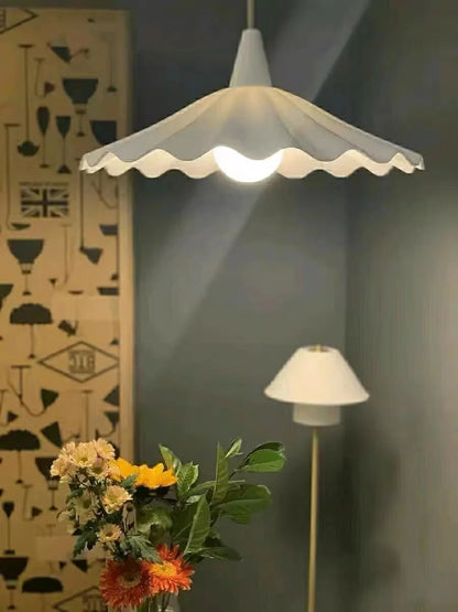 Vintage japansk hängande lampa med blomma