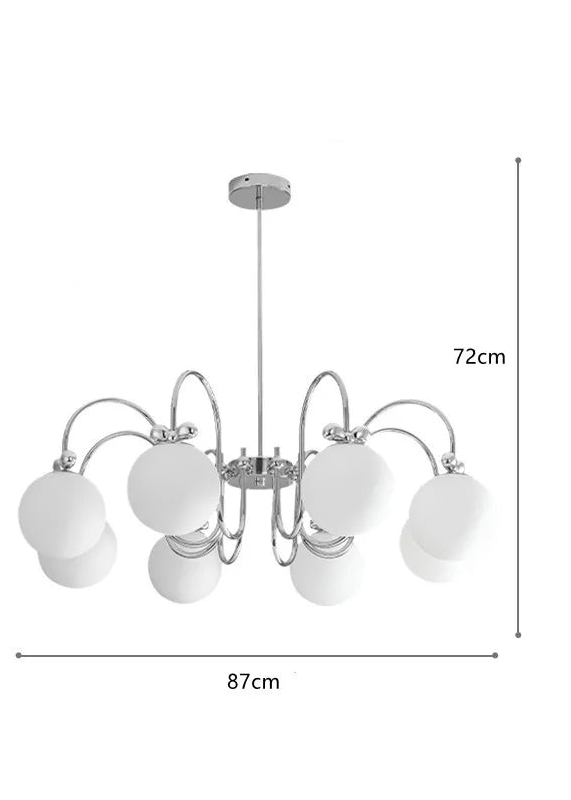 Cremefarbener Glas-Kronleuchter
