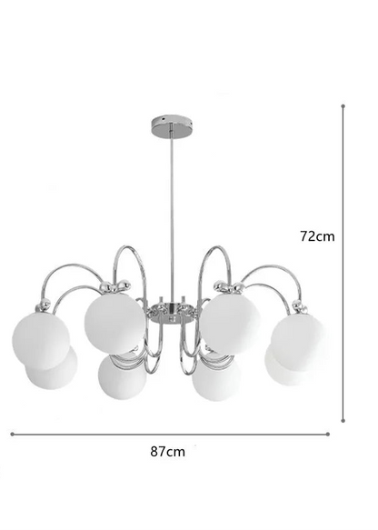 Cremefarbener Glas-Kronleuchter