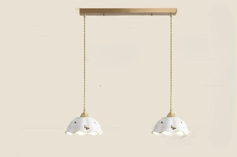 Butterfly keramische koperen LED-hanglamp voor de slaapkamer