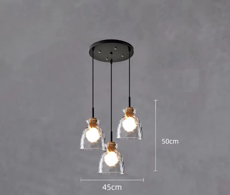 Suspension en verre de style nordique pour îlot de cuisine