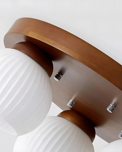 Walnut art glass ceiling light for bedroom and bar