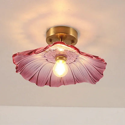 Vintage european clear glass flush ceiling light