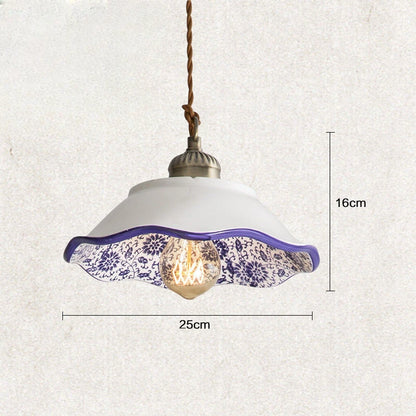Loft ceramic vintage hanging lamp for cafe and dining