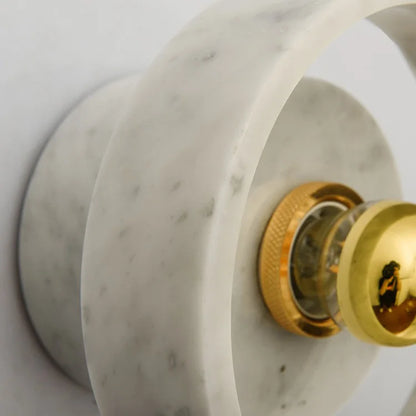 Wabi-sabi modern marble round wall lamp