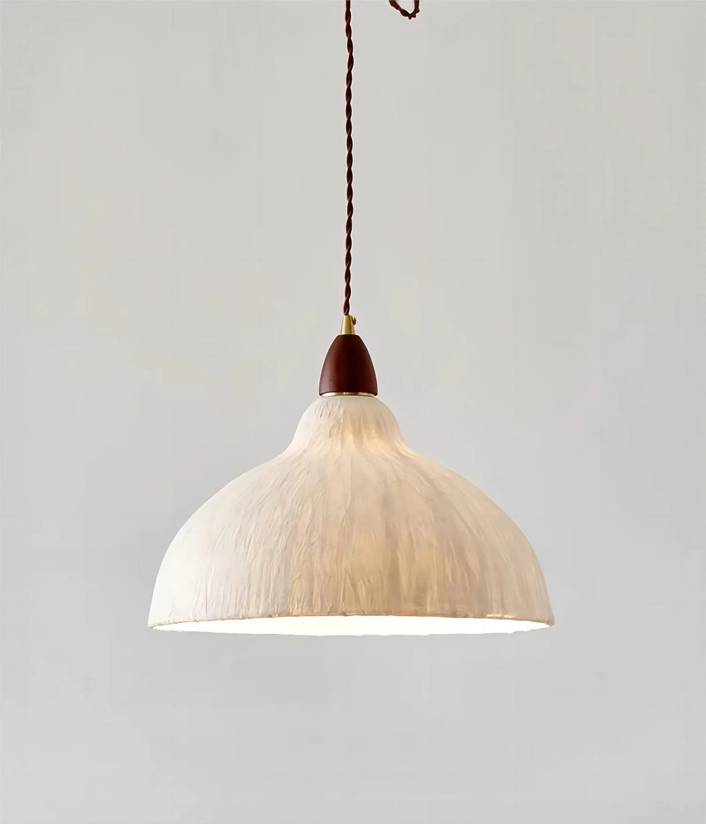 Suspension en papier de riz couleur noyer, style wabi sabi