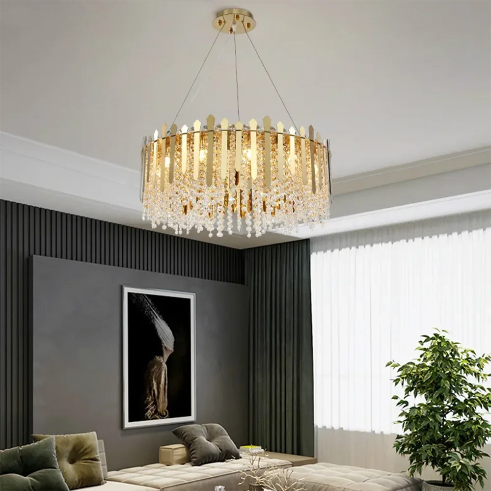 Ronde stalen k9 kristallen hanger