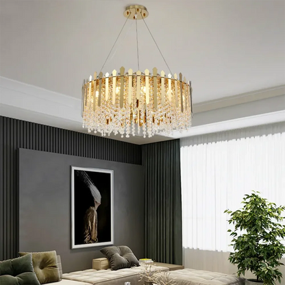 Ronde stalen k9 kristallen hanger