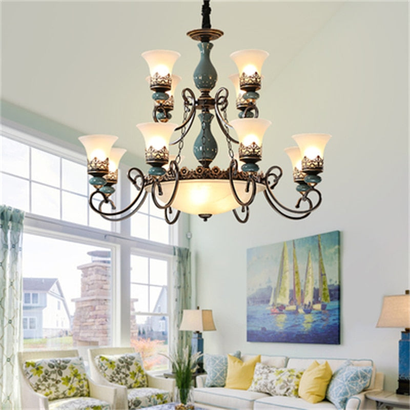 Emerald Ceramic Chandelier