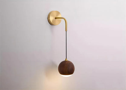 Luxely Walnut Wood Bola redonda Bola de pared Wabi-Sabi Modern