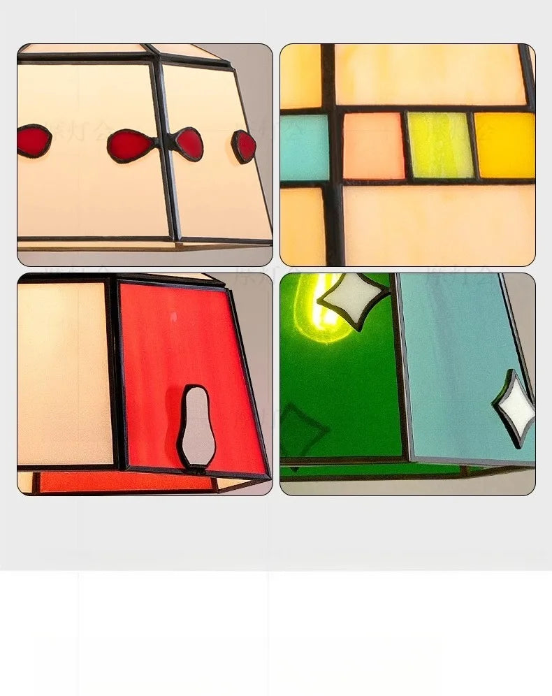 Suspension linéaire en verre rétro pour chambre à coucher et porche