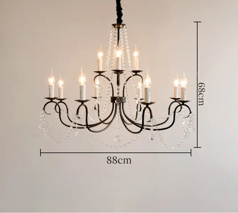 Noir french crystal loft piece