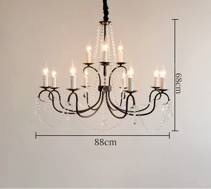 Noir french crystal loft piece