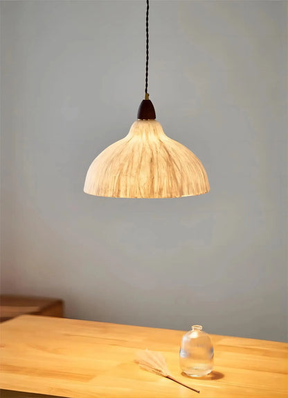 Suspension en papier de riz couleur noyer, style wabi sabi