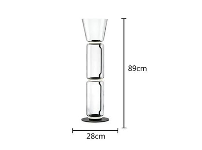 Model B 3-section Italian glass floor lamp – modern minimalist nordic design with 89cm height and 12W LED lighting.