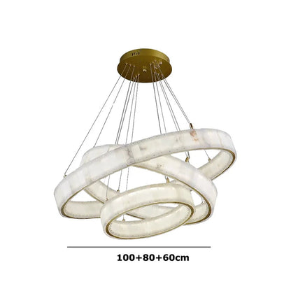 Lustre en marbre avec anneaux