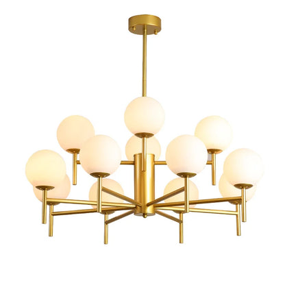 Globe cluster arms chandelier