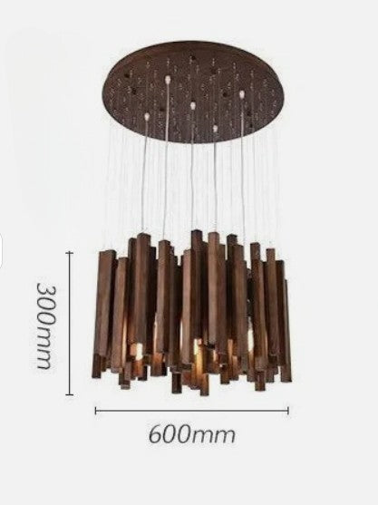 Solid wood LED pendant light for modern design