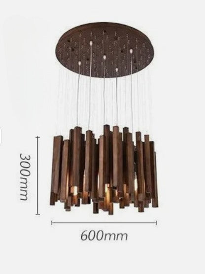 Solid wood LED pendant light for modern design