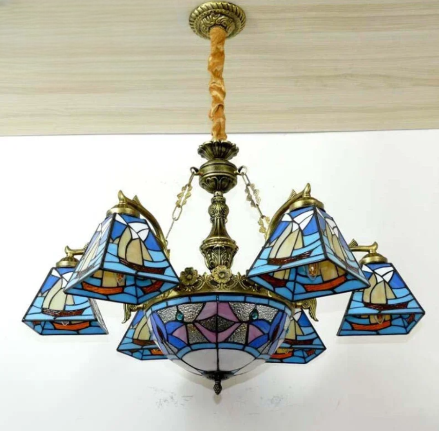 Tiffany style stained glass pendant