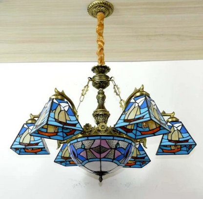 Tiffany style stained glass pendant