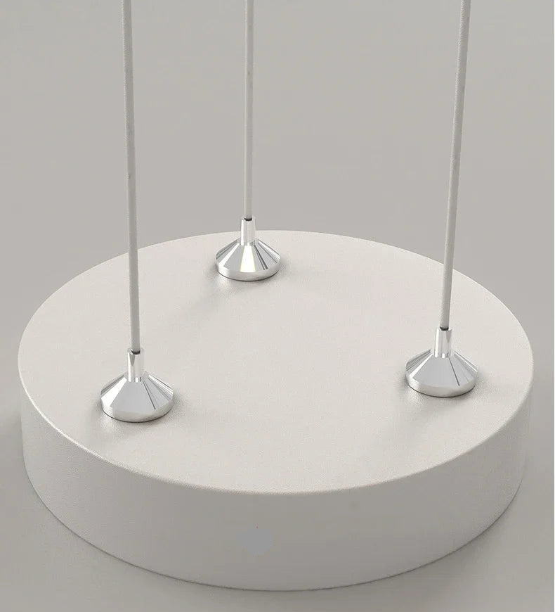 Lustre rond blanc à LED ondulé