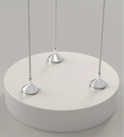 Lustre rond blanc à LED ondulé