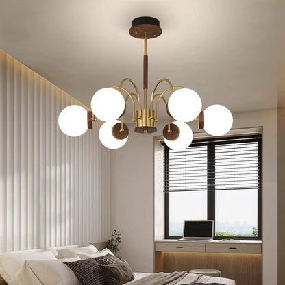Walnut chandelier light for bedroom and living room