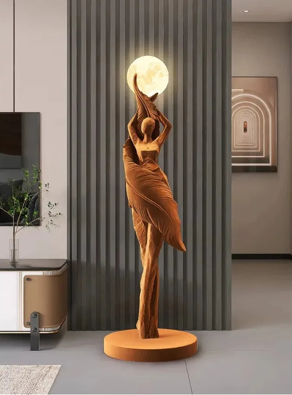 Sculptural humanoid floor lamp