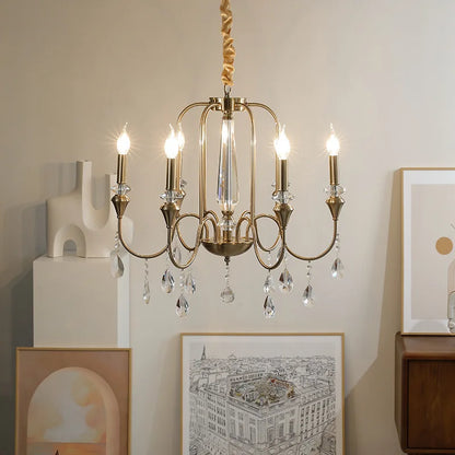 Gold style grand crystal chandelier