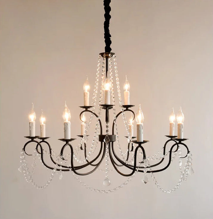 Noir french crystal loft piece