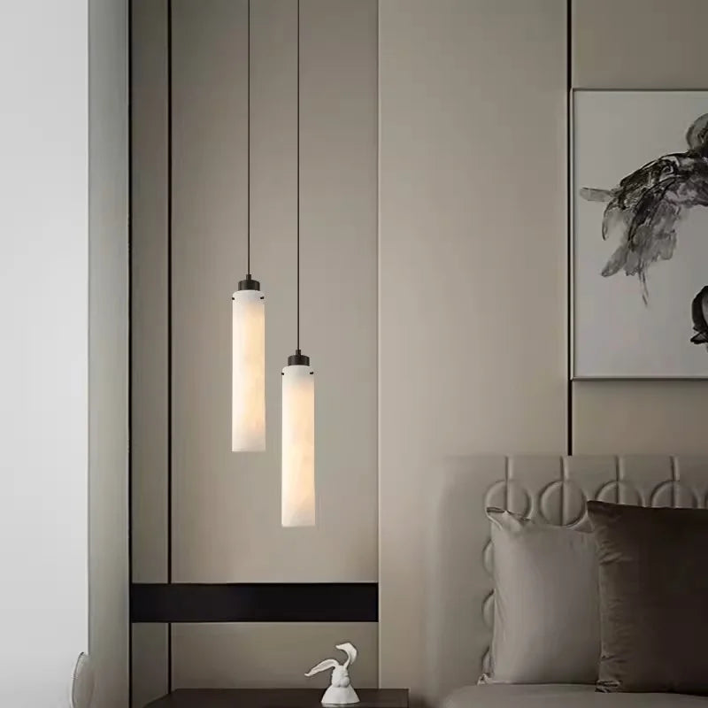 Natural marble led pendant light for dining room