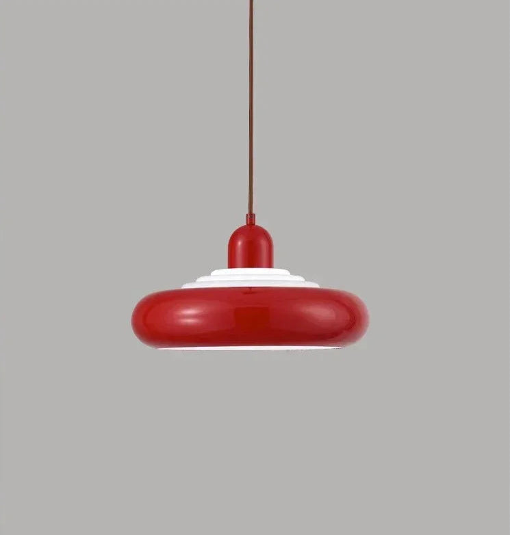 Red Bauhaus Pendant Light - Modern Suspension | LED, Metal, 90-260V, bold and vibrant lighting for modern dining rooms.