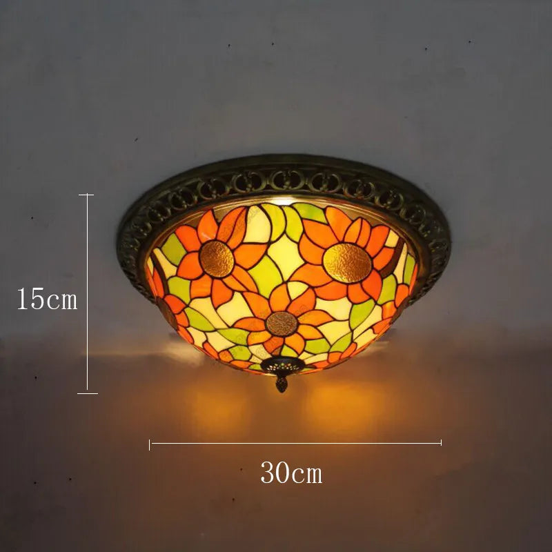 Turkse retro glazen plafondlamp