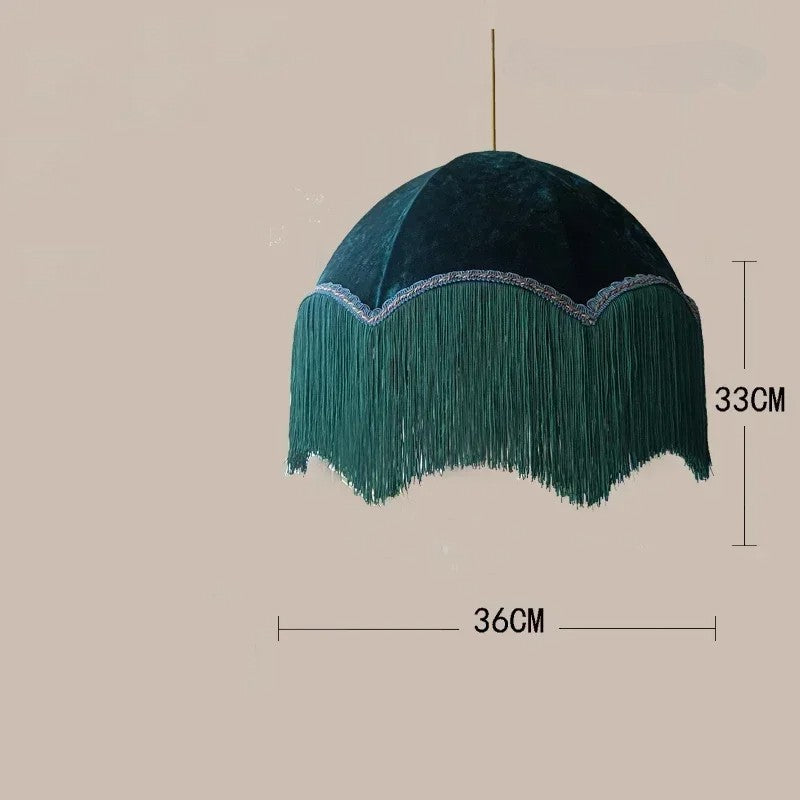 French retro tassel fabric chandelier