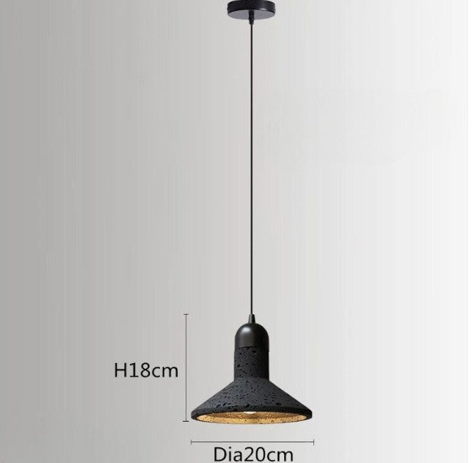 Retro industrial style black hole stone pendant lamp