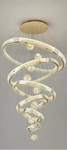 Crystal staircase chandelier for duplex living room