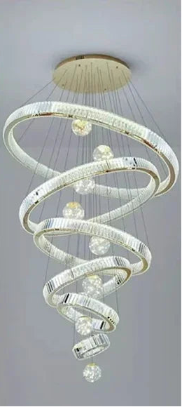 Crystal staircase chandelier for duplex living room