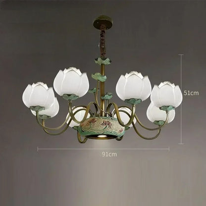 Lotus blossom LED chandelier