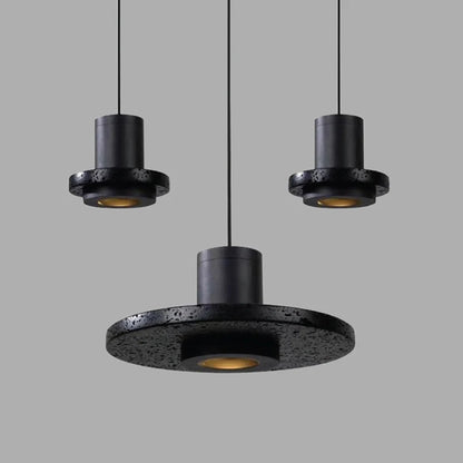 LUXELY nordic creative black travertine stone pendant light